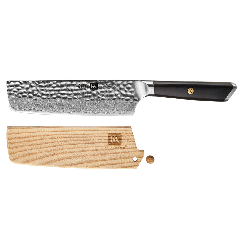 Couteau Nakiri de 6,3 po Klaus Meyer Spada (avec gaine en bois)