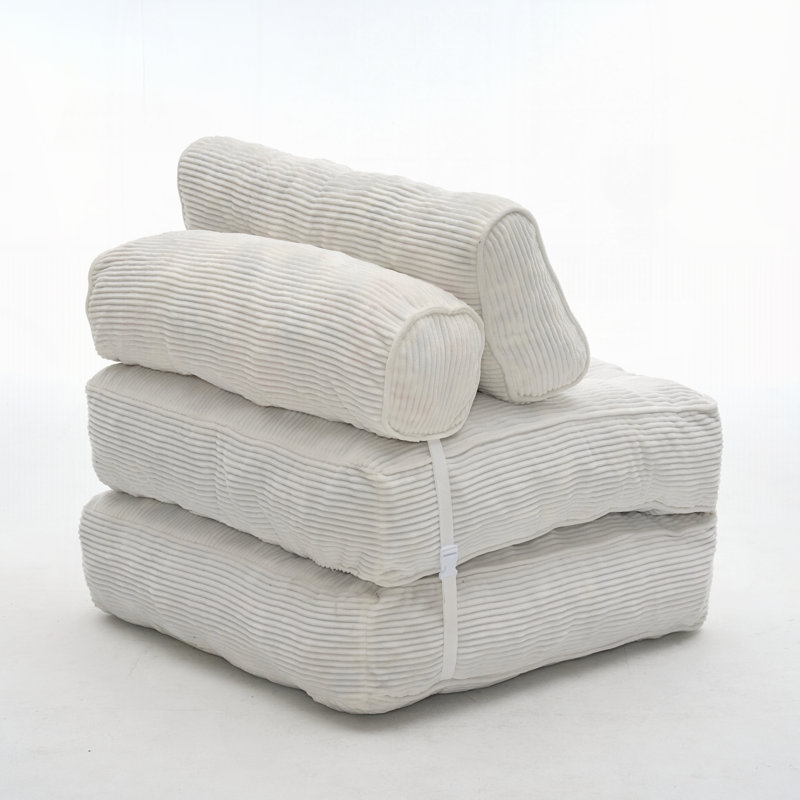 Canapé-lit pliant, fauteuil convertible avec oreiller, matelas pliable avec soutien lombaire, canapé-lit portatif et confortable pour salon ou chambre, une place