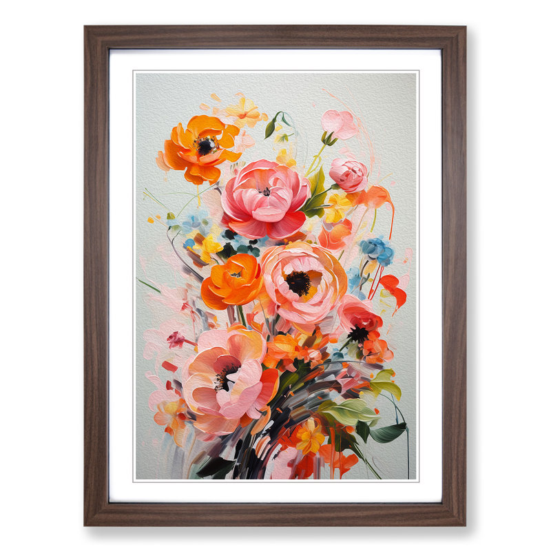 Single Picture Frame Print on Wood, Walnut Framed, 34cm H x 25cm W