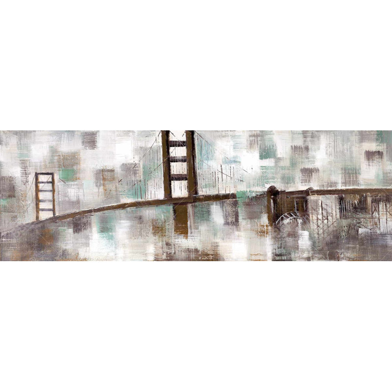 Abstract Golden Gate - Beige Bedroom Canvas for Home Decor