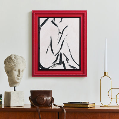 «Abstract Silhouette», reproduction d'art numérique sur toile giclée à la main avec cadre baroque bicolore