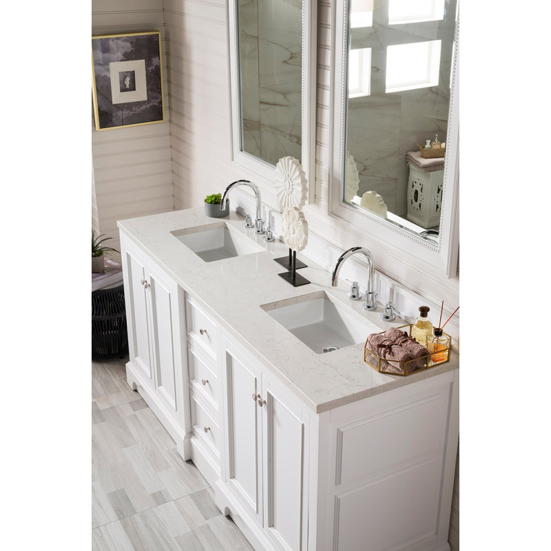 De Soto 72'' W Double Vanity, Eternal Jasmine Pearl, 8" Widespread