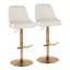 Tabouret de bar clouté réglable avec repose-pieds arrondi en T - ensemble de 2-109578044-109578045