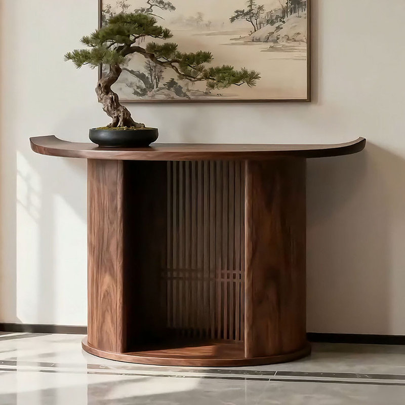 Nouvelle console de style chinois rétro en bois massif, H 35,4 po x l 55 po x P 14,9 po