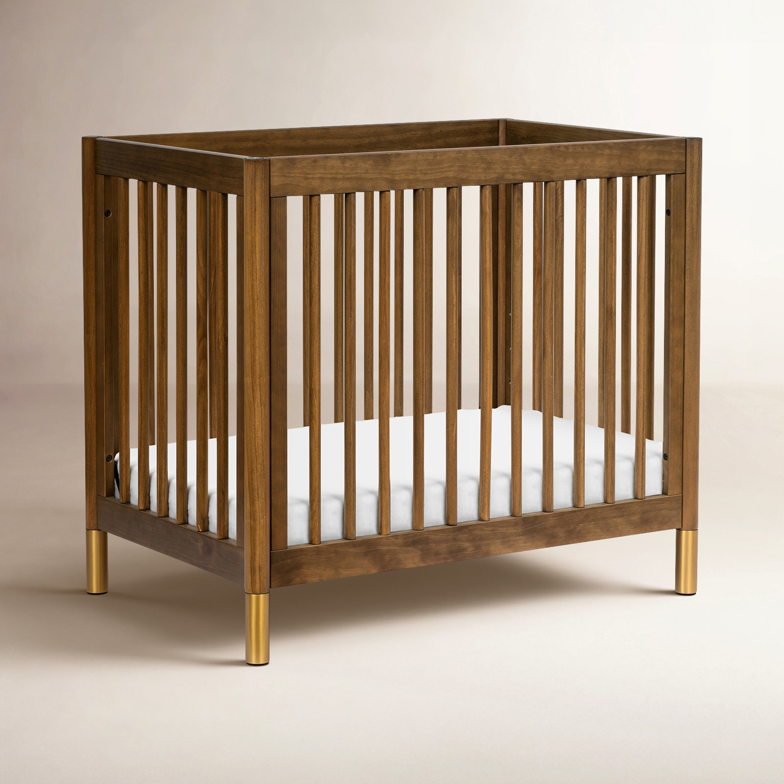Gelato Pine 4-in-1 Convertible Crib, Natural Walnut/Gold