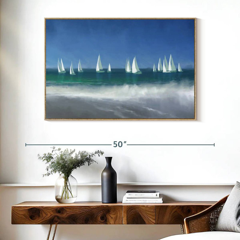 Port de plaisance, Cadre flottant en bois naturel, 40 po x 27 po