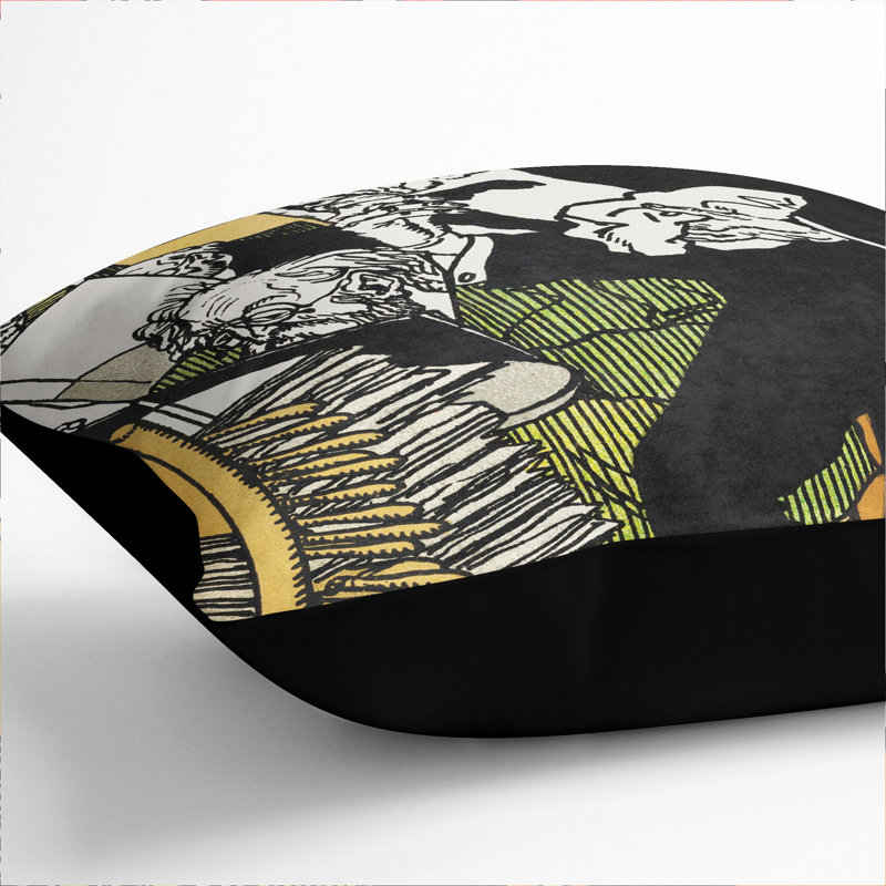 In The Reading Room Square Throw Cushion, Black, 40cm H x 40cm W x 15cm D