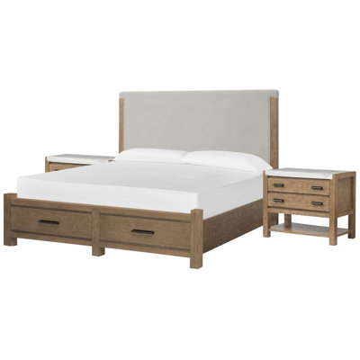 Grand lit avec panneau de rangement Wilmot