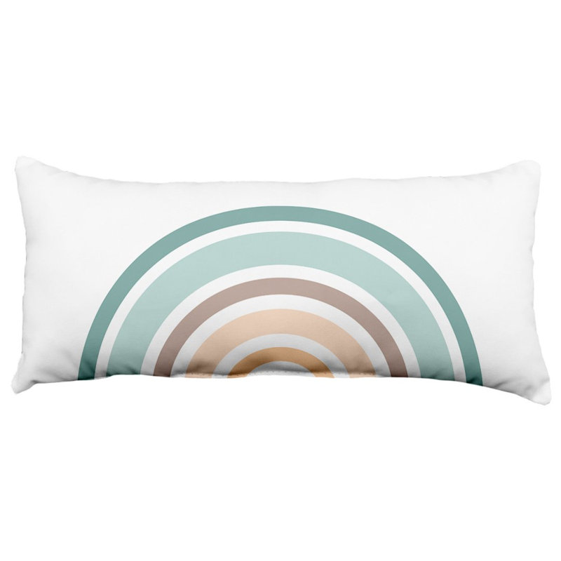 Oreiller 9Boho Rainbow, Blanc / Vert / Rouge