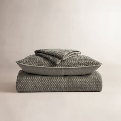 Stonewashed 100% Natural Cotton Waffle Quilt Set