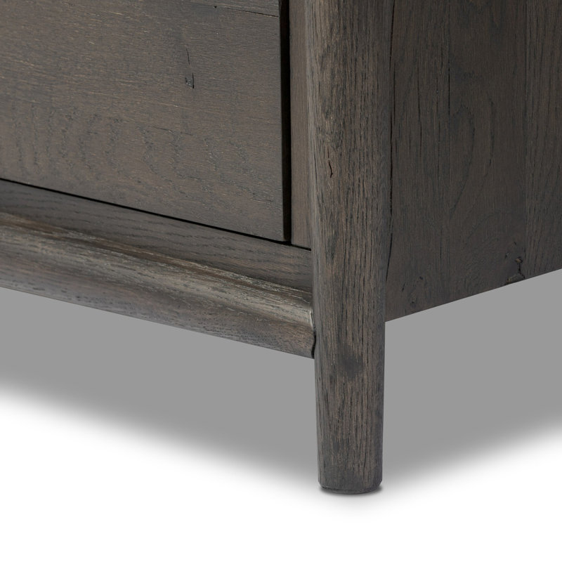 Glenview 3 - Drawer Solid Wood Nightstand, Smoked Black