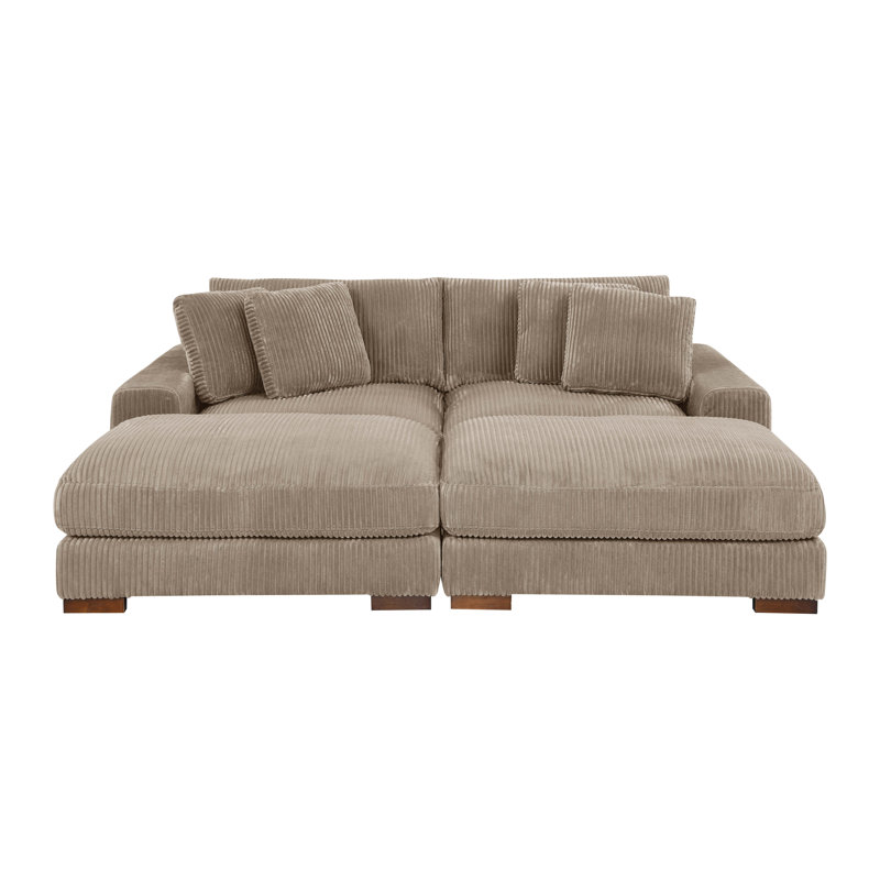 Braedon Modular Corduroy Sectional, Camel Corduroy