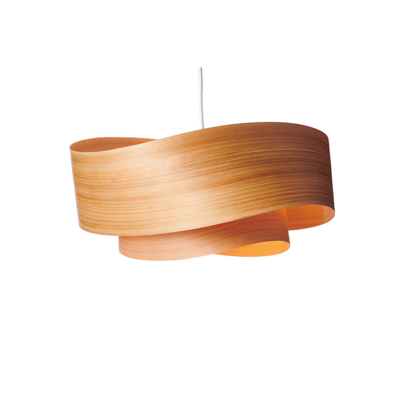 Lustre tambour 2 lumières, Cyprès, H 9 po x l 20 po x P 18 po