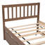 Lit simple en noyer avec lit gigogne - et élégant pour chambre à coucher-1215635531