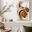 Toile murale aux formes abstraites tourbillonnantes en bronze et or-631687778