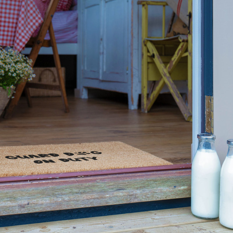 Guard Dog On Duty Coir Doormat, 60cm W x 40cm L