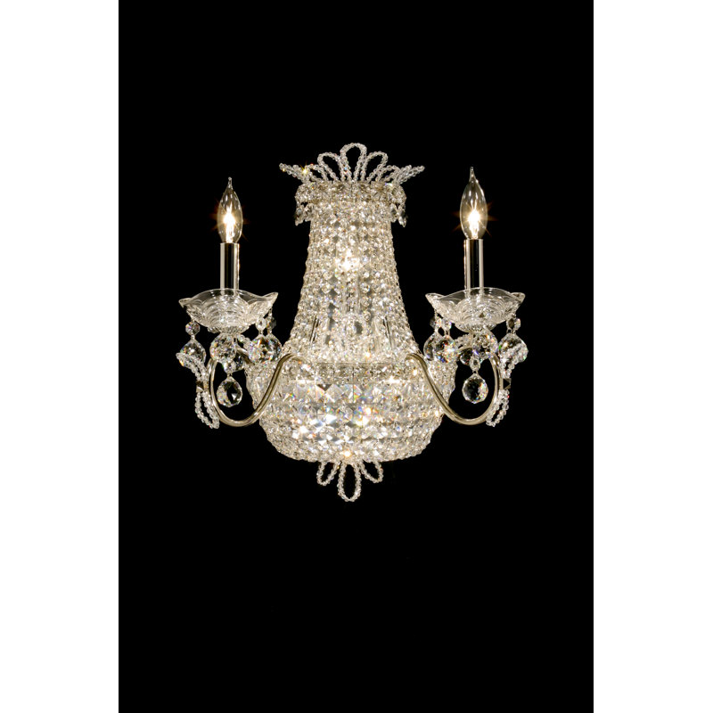 Princess 5 - Light Candle Wall Light, Gold, Shantung Silk / Crystal