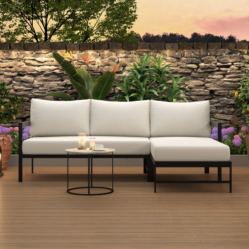 Canapé en L avec coussins ultra-épais, Beige