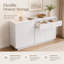 Buffet de 55 pouces, armoire de bar avec buffet, rangement à 3 portes et 2 tiroirs, armoire de cuisine pour table basse, console, rangement pour le vestibule du salon, blanc