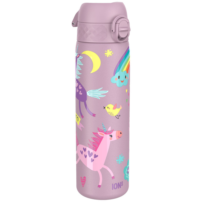 Ion8 Stainless Steel Slim Water Bottle, Unicorns
