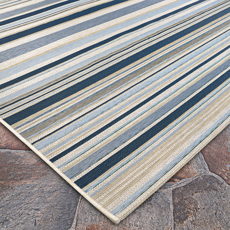 Tapis rayé bleu marine Latitude Run®, Tapis de couloir 2 pi 2 po x 8 pi 11 po