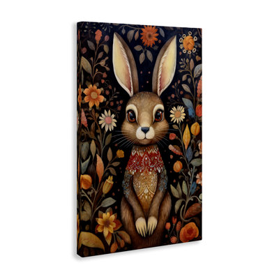 Art mural sur toile de lapin Woodland