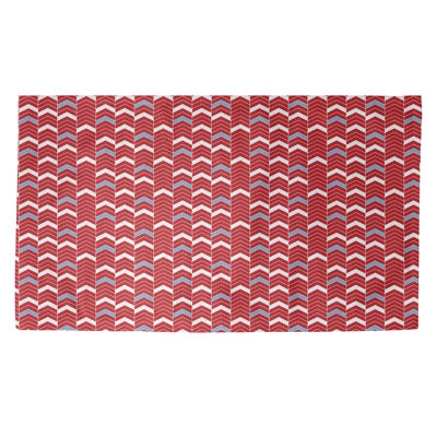 Tapis de zone rouge/bleu fait main