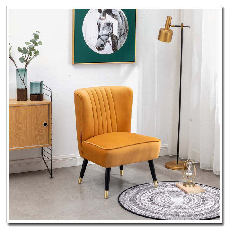 Fauteuil d'appoint en velours, Doré