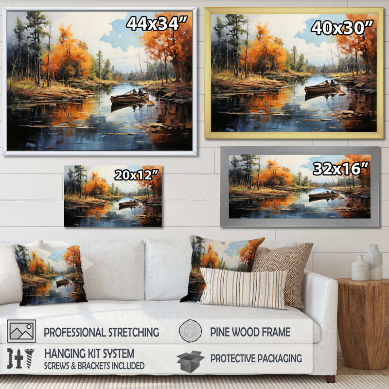 Canada River Rhapsody II sur toile, Toile tendue, H 34 po x l 44 po x P 1,5 po