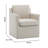 Dylan Rolling Dining Chair - Natural Performance Fabric with Recycled Polyester-100910767