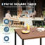 Table de salle à manger d'extérieur carrée L 37,8 po x l 37,8 po Milaan-131714280