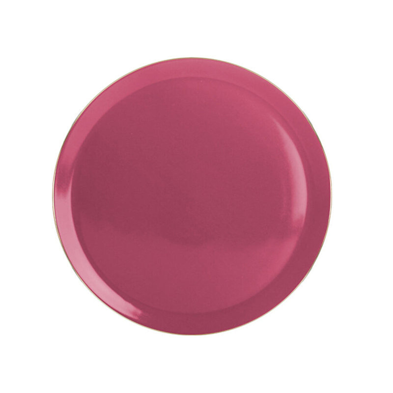 Morocco Flat Plate, Green, 32 Cm, Fuchsia