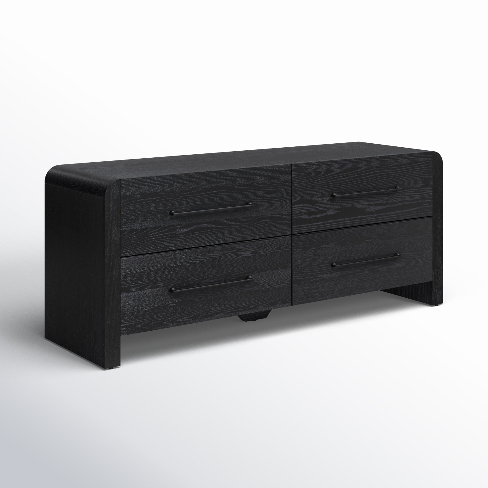 Cruz Wood 4 Drawer Dresser, Black