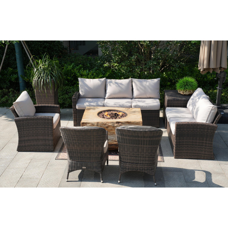 Algird 8 - Person Patio Conversation Set with Cushions