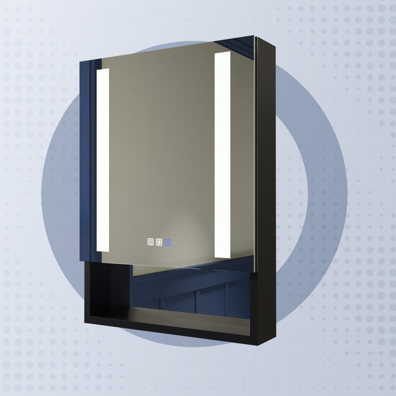 Armoire à pharmacie encadrée à DEL avec miroir et 3 tablettes réglables Hadrien l 24 po x H 32 po