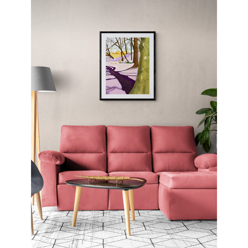 Hill With Crocus Print by Evan Sklar, 31.25" H x 25.25" W, Black Framed Paper