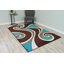 Tapis brun / turquoise à motif abstrait Mccampbell-28997869
