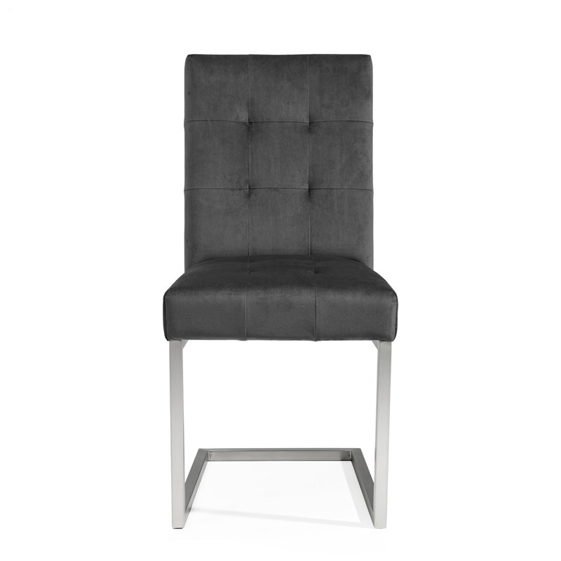 Ferber Upholstered Dining Chair, Gunmetal Velvet