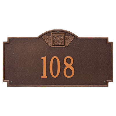 Plaque d'adresse murale monogramme à 1 ligne