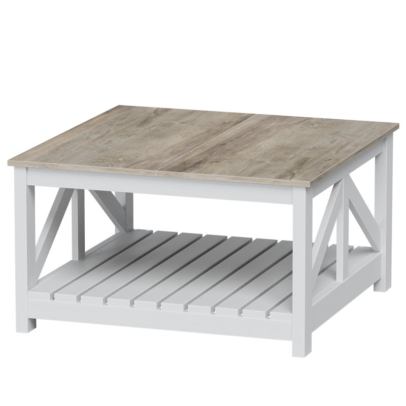 Table basse 31,5 po Farmhouse, Blanc, Gris