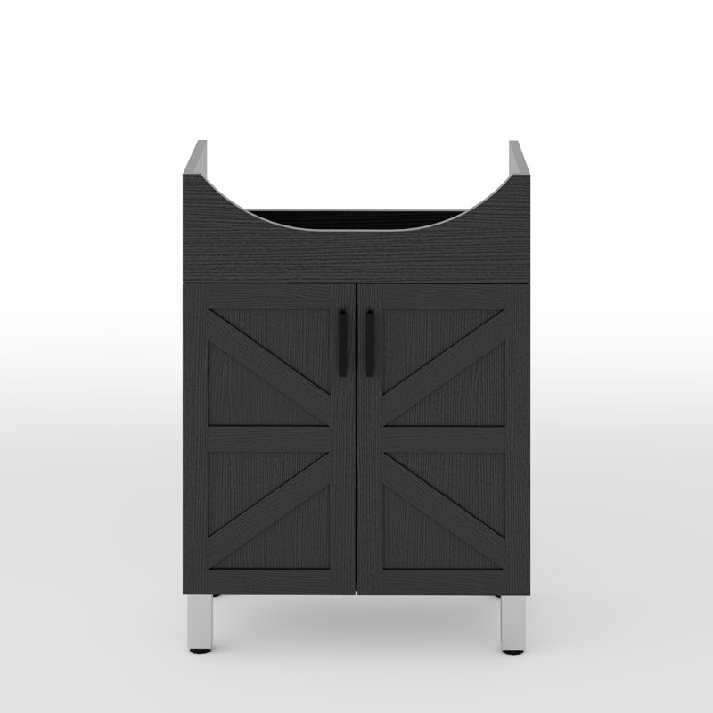 Base de meuble-lavabo autoportant 24 po sans lavabo ni robinet, Black