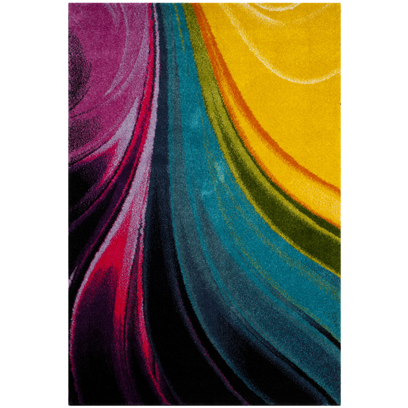 Cleveland Abstract Performance Rug, Rectangle 6 pi 7 po x 9 pi 2 po