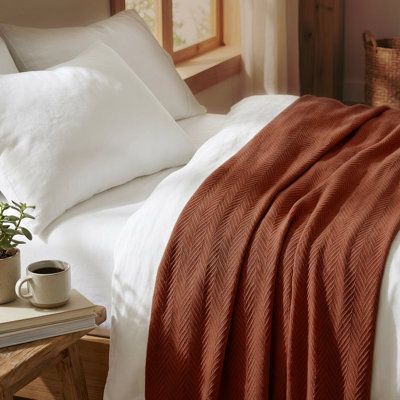 Threadmill 100% Cotton Herringbone Blanket