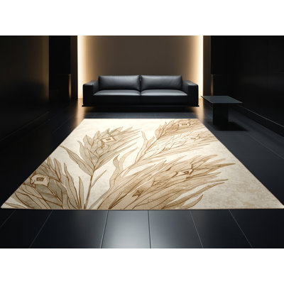 Machine Washable Parrilla Wild Grass Bohemian Moroccan Rug in Beige – Beige Binding