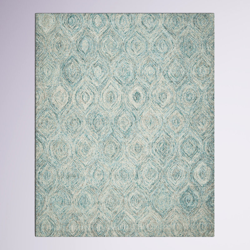 Kline Ikat Hand Tufted Wool Ikat Rug, Rectangle 4' x 6'