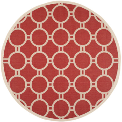 Arneshia Geometric Red/Bone Area Rug