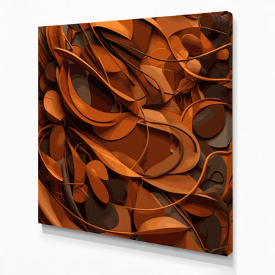 Abstract Shapes 8 Brown Canvas Wall Art