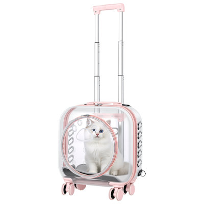 Sac à dos extensible à bulles pour chat, peut supporter jusqu'à 7,2 kg (rose)