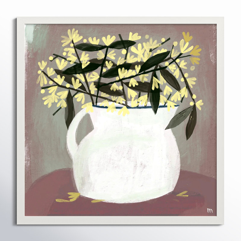 Calycanthus Painting by StudioM, 30" H x 30" W x 1.25" D, White