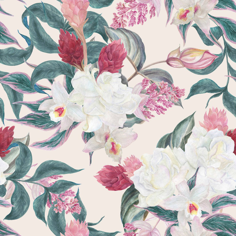 Peel & Stick Floral Wall Mural, 10.42' W x 10.42' L